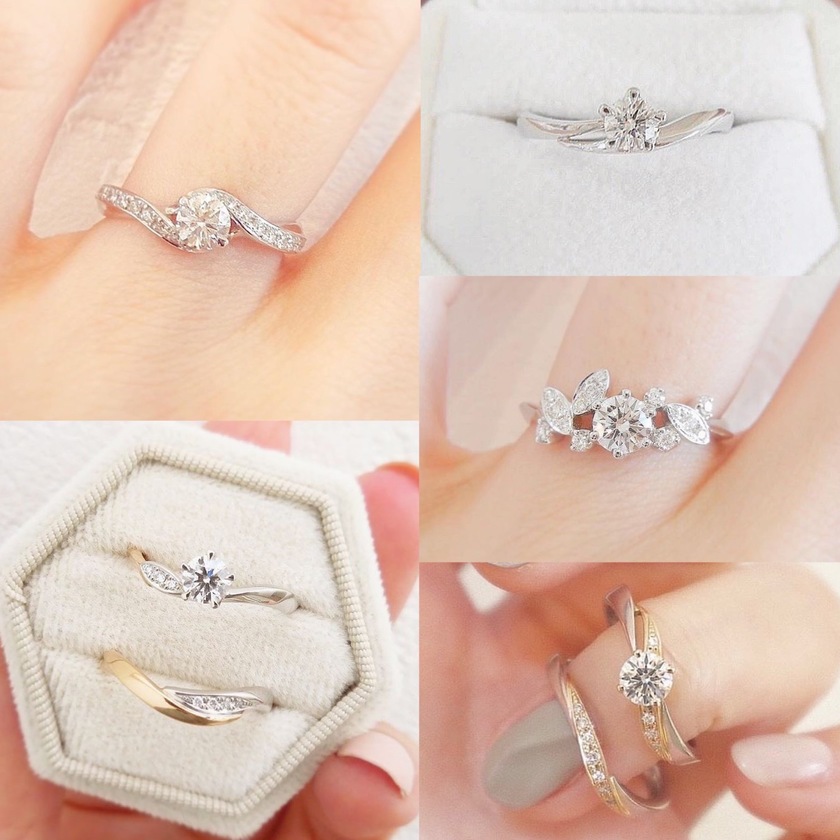 どれも可愛くて迷っちゃう🥺ラパージュの婚約指輪［54デザイン］を全部見せ💍にて紹介している画像