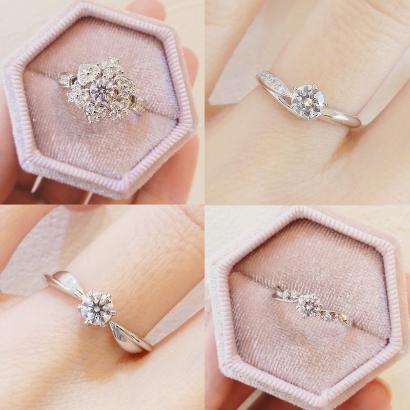 どれも可愛くて迷っちゃう🥺ラパージュの婚約指輪［54デザイン］を全部見せ💍にて紹介している画像