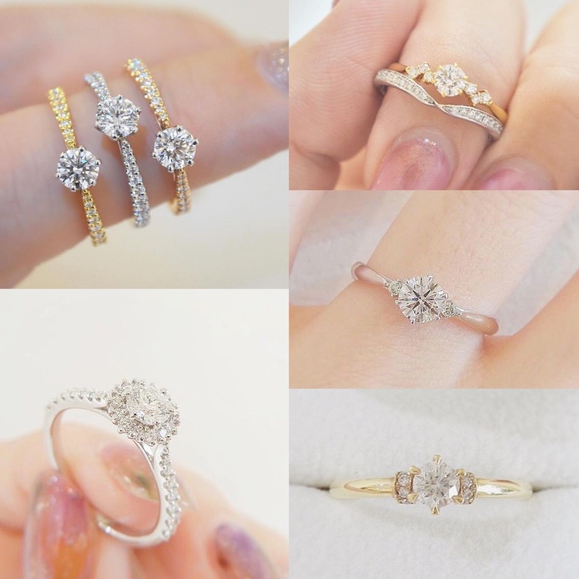 どれも可愛くて迷っちゃう🥺ラパージュの婚約指輪［54デザイン］を全部見せ💍にて紹介している画像