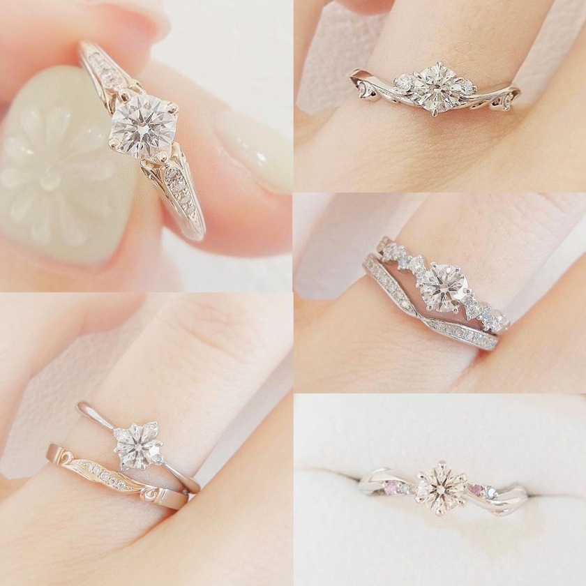 どれも可愛くて迷っちゃう🥺ラパージュの婚約指輪［54デザイン］を全部見せ💍にて紹介している画像