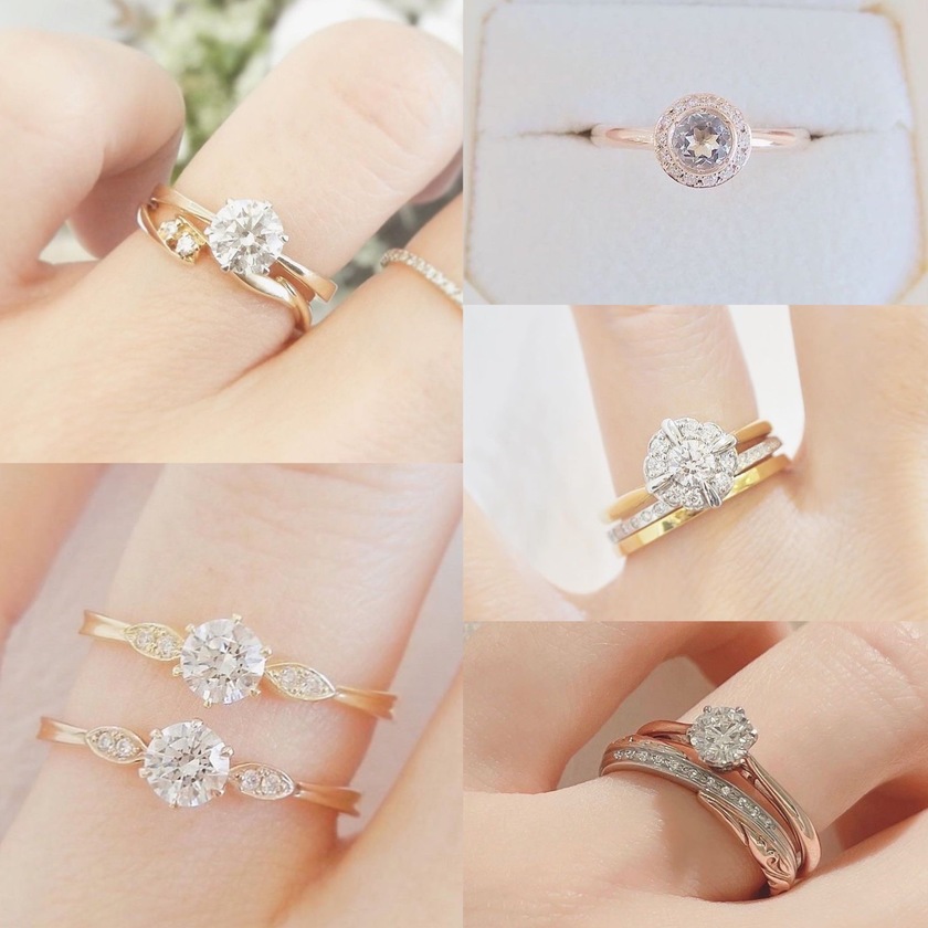 どれも可愛くて迷っちゃう🥺ラパージュの婚約指輪［54デザイン］を全部見せ💍にて紹介している画像