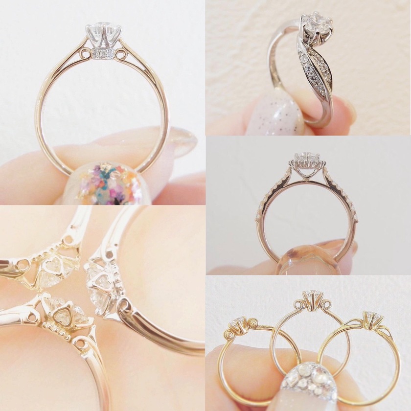 どれも可愛くて迷っちゃう🥺ラパージュの婚約指輪［54デザイン］を全部見せ💍にて紹介している画像