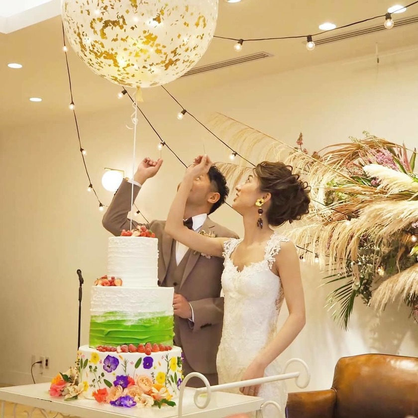 Finish the decoration by popping balloons on the cake ♡ A glamorous performance with confetti flying, "Balloon Burst" 🎉にて紹介している画像
