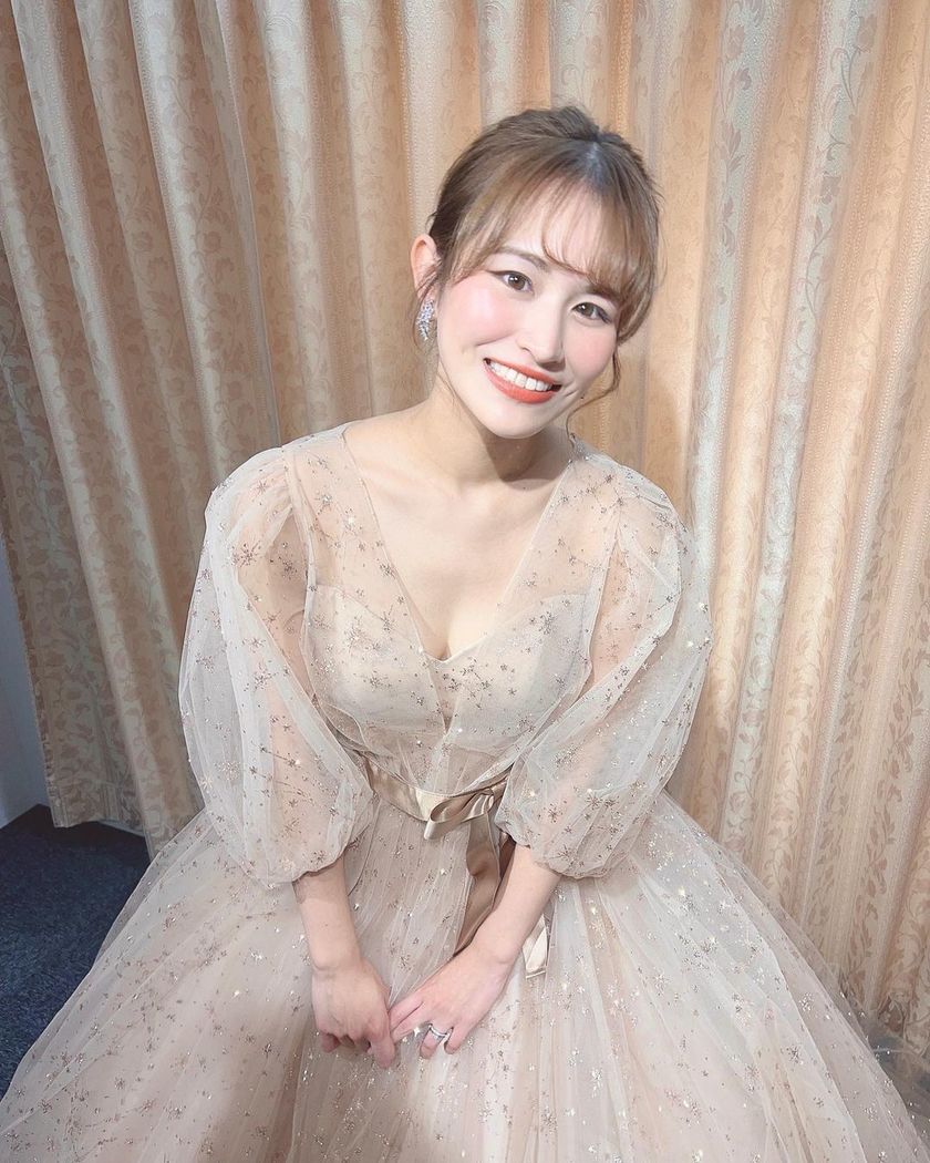 A collection of photos wearing the cute sparkly "Constellation Dress" by Marry with fluffy puff sleeves🪄🌟にて紹介している画像