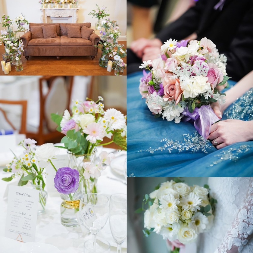 부케와 장식 꽃은 통일할까요? 따로 할까요? 33명의 실제 결혼식 사진과 설문 조사 결과 공개🌼にて紹介している画像