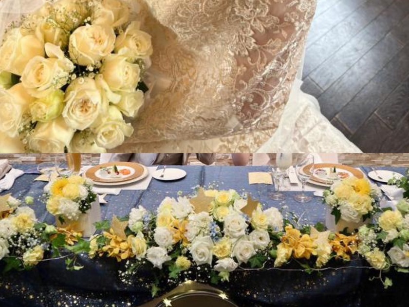 부케와 장식 꽃은 통일할까요? 따로 할까요? 33명의 실제 결혼식 사진과 설문 조사 결과 공개🌼にて紹介している画像