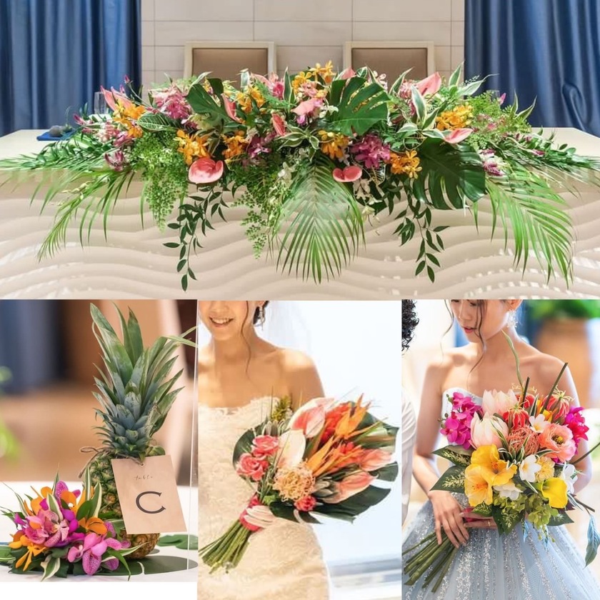 부케와 장식 꽃은 통일할까요? 따로 할까요? 33명의 실제 결혼식 사진과 설문 조사 결과 공개🌼にて紹介している画像