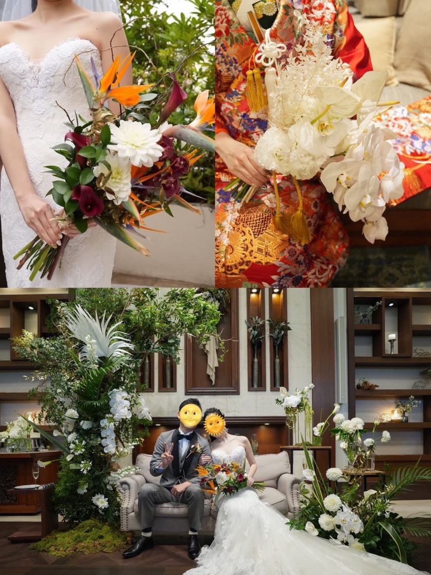 부케와 장식 꽃은 통일할까요? 따로 할까요? 33명의 실제 결혼식 사진과 설문 조사 결과 공개🌼にて紹介している画像