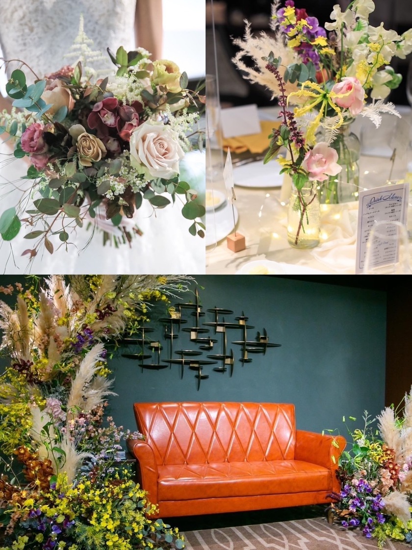 부케와 장식 꽃은 통일할까요? 따로 할까요? 33명의 실제 결혼식 사진과 설문 조사 결과 공개🌼にて紹介している画像