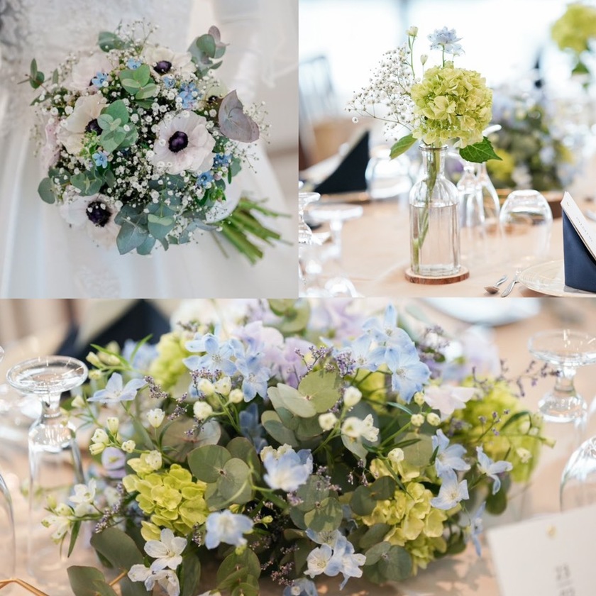 부케와 장식 꽃은 통일할까요? 따로 할까요? 33명의 실제 결혼식 사진과 설문 조사 결과 공개🌼にて紹介している画像