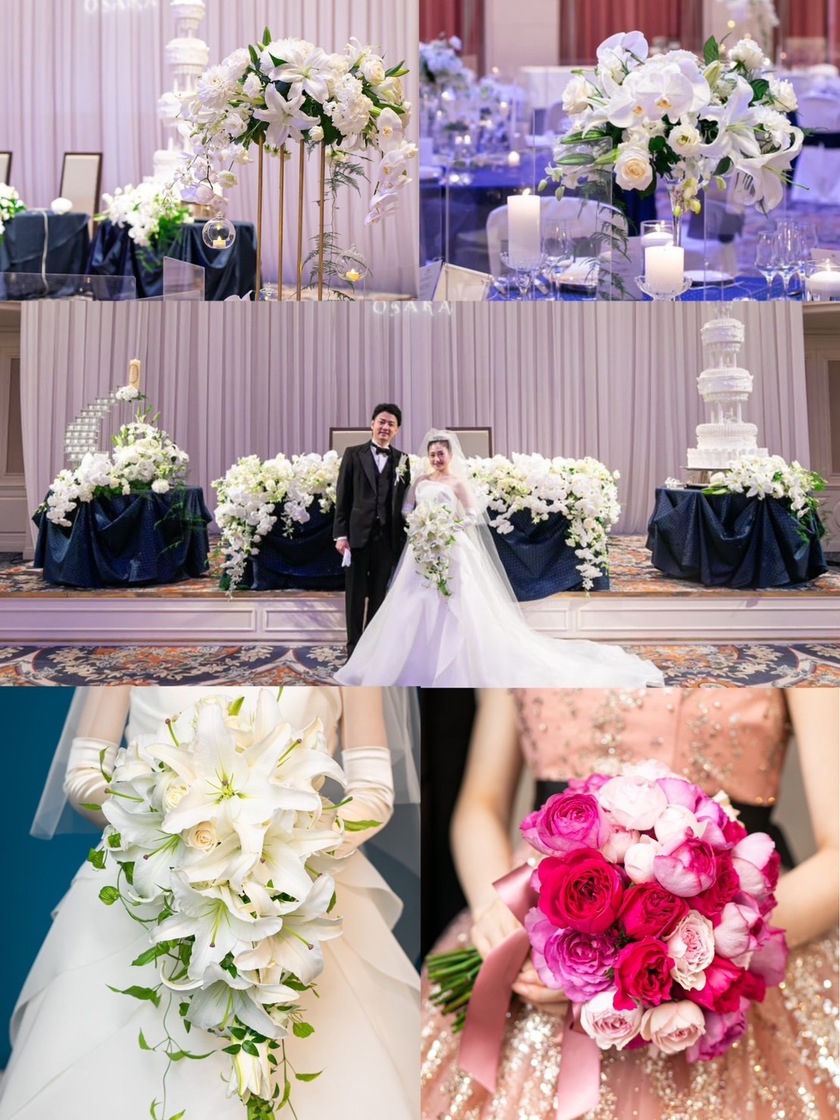 부케와 장식 꽃은 통일할까요? 따로 할까요? 33명의 실제 결혼식 사진과 설문 조사 결과 공개🌼にて紹介している画像