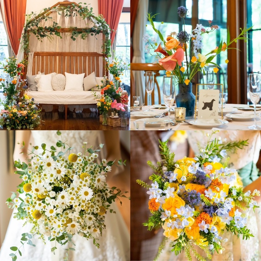 부케와 장식 꽃은 통일할까요? 따로 할까요? 33명의 실제 결혼식 사진과 설문 조사 결과 공개🌼にて紹介している画像