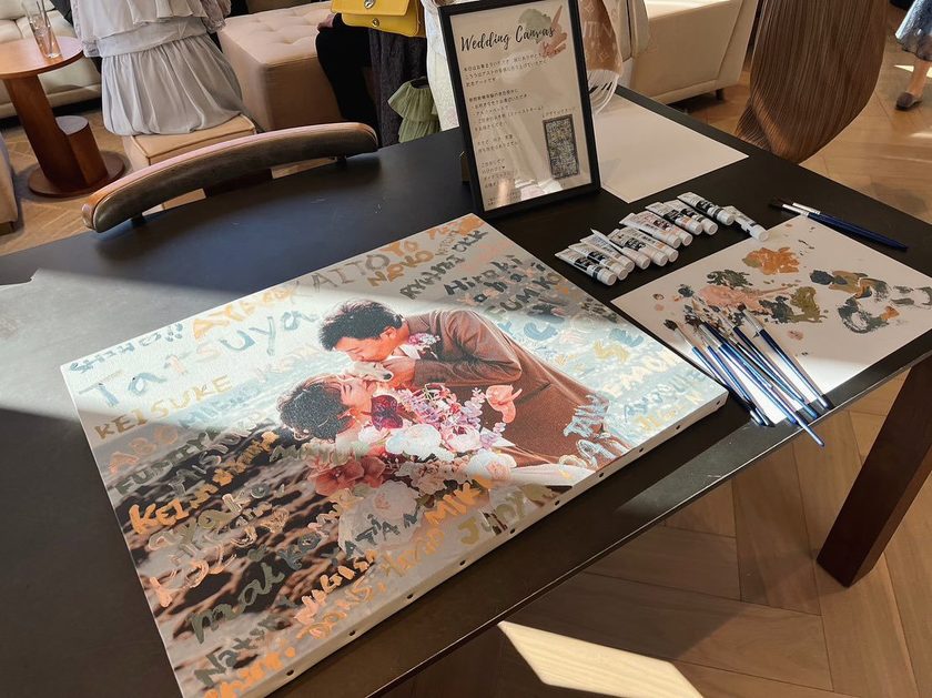 艺术作品的想象🎨婚纱摄影中的婚礼画布，真是太棒了！にて紹介している画像