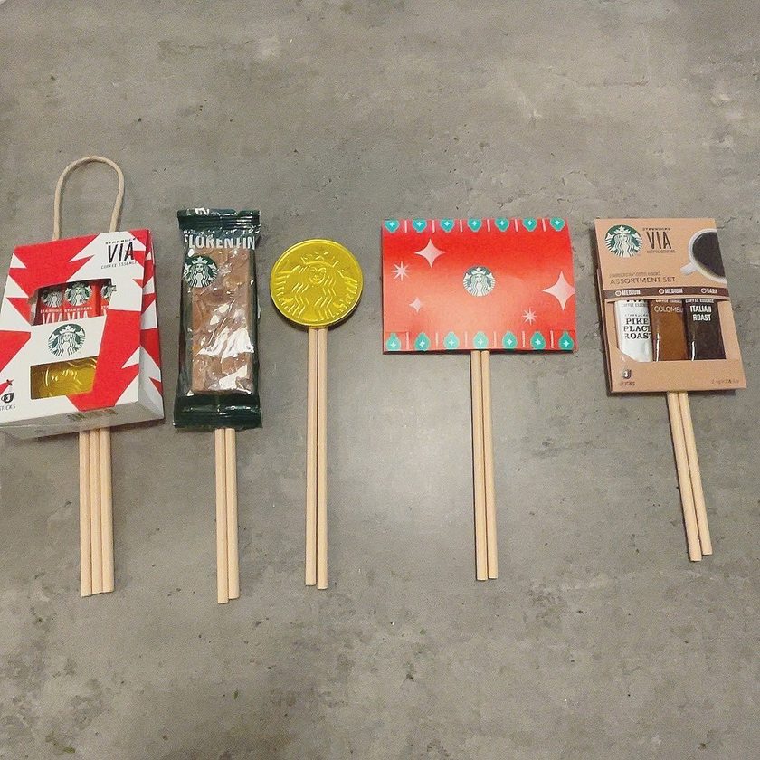 선물의 정석. 스타벅스 카드로 부케를 만들어보는 【스타벅스 부케】 아이디어가 귀여워요☕💐🧜‍♀️にて紹介している画像