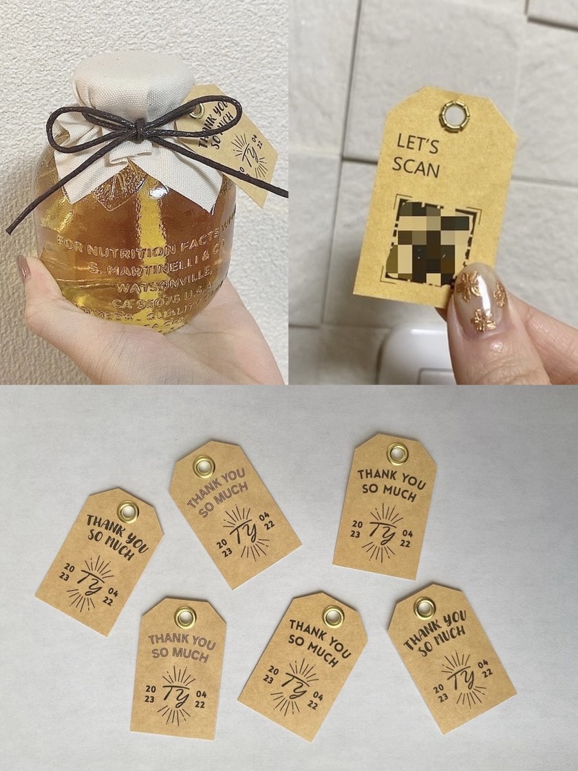 It's convenient to see everything with just one URL! The idea of attaching a QR code for 【Litlink】 behind the thank-you tag🏷️にて紹介している画像