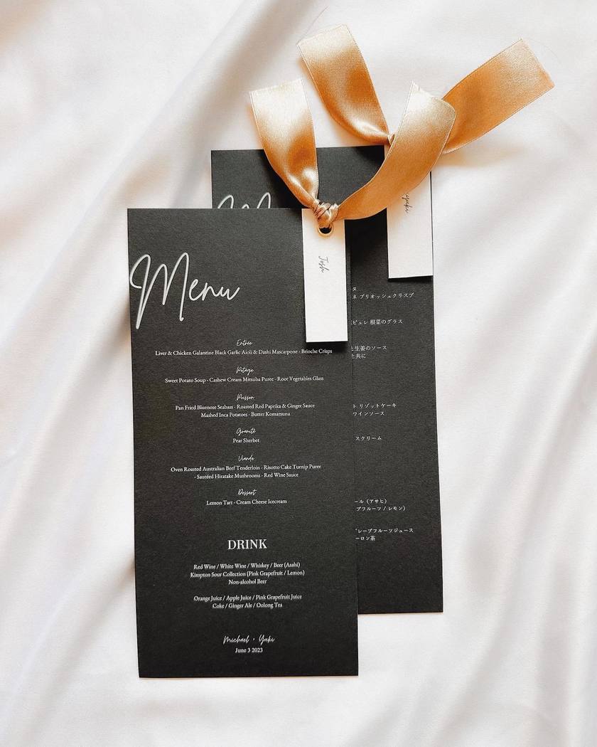 How to Create a Menu with Seating Tags that Gives a Special Feel Using Grommets and Ribbons 🎗️: A Guide and Sample Collection 🔖にて紹介している画像