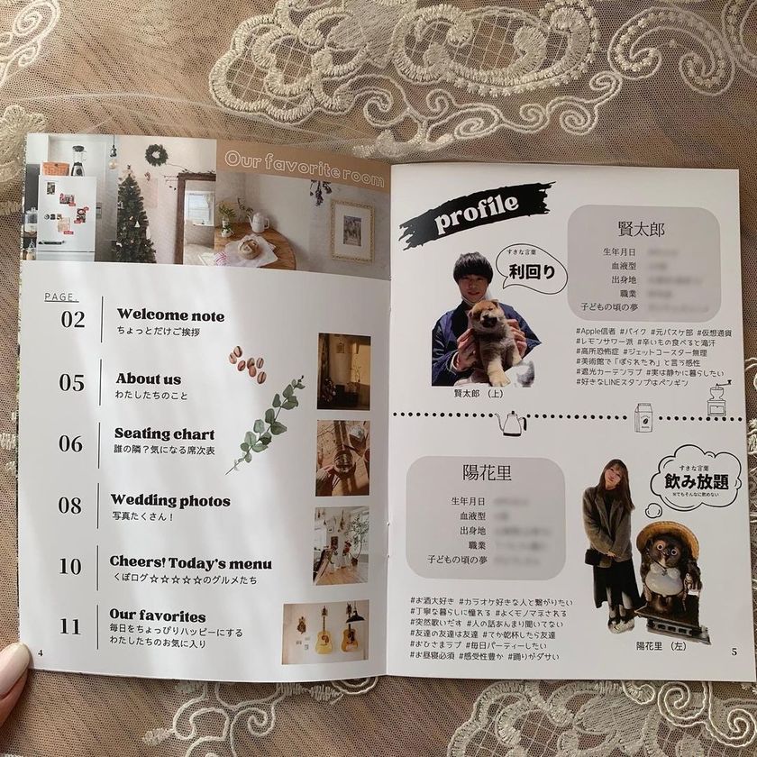 ポパイ風やりぼん風など📗◯◯風プロフィールブックを作った花嫁さんのPBを中身まで全部公開!にて紹介している画像