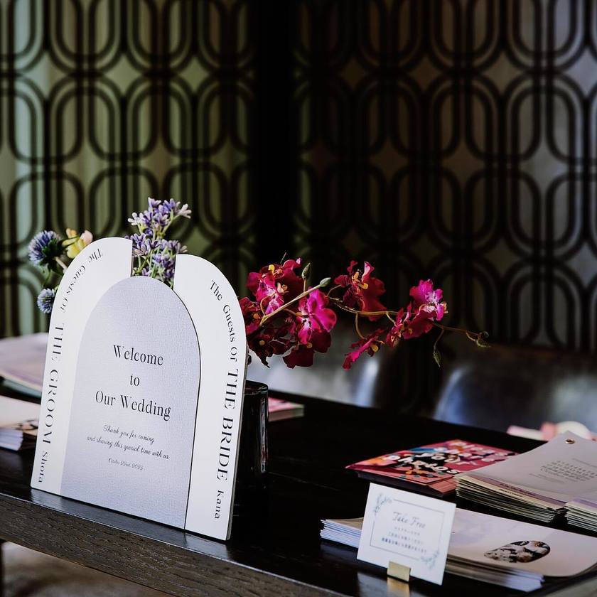 Trendy and stylish 🤍 7 real handmade 【Reception Signs】 by brides 🪽にて紹介している画像