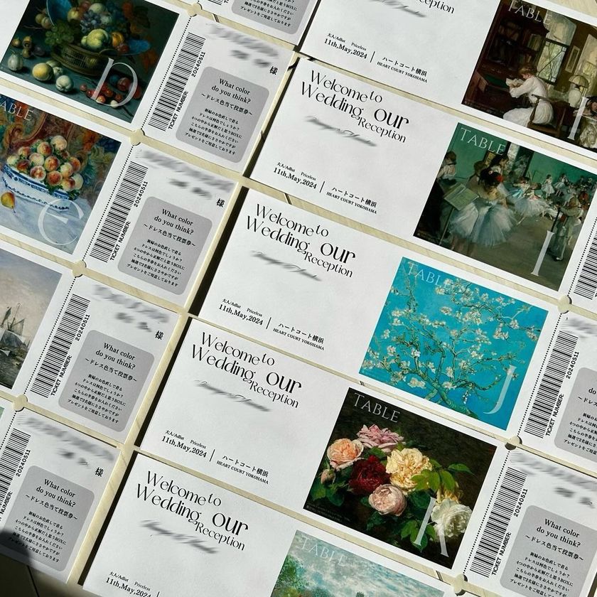 美術館のチケット風♡アート画像で作る「チケット風エスコートカード」がおしゃれで可愛い🏷️にて紹介している画像