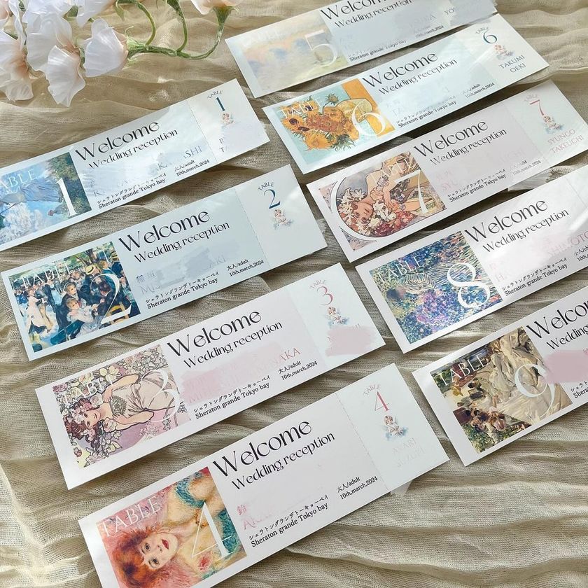 美術館のチケット風♡アート画像で作る「チケット風エスコート