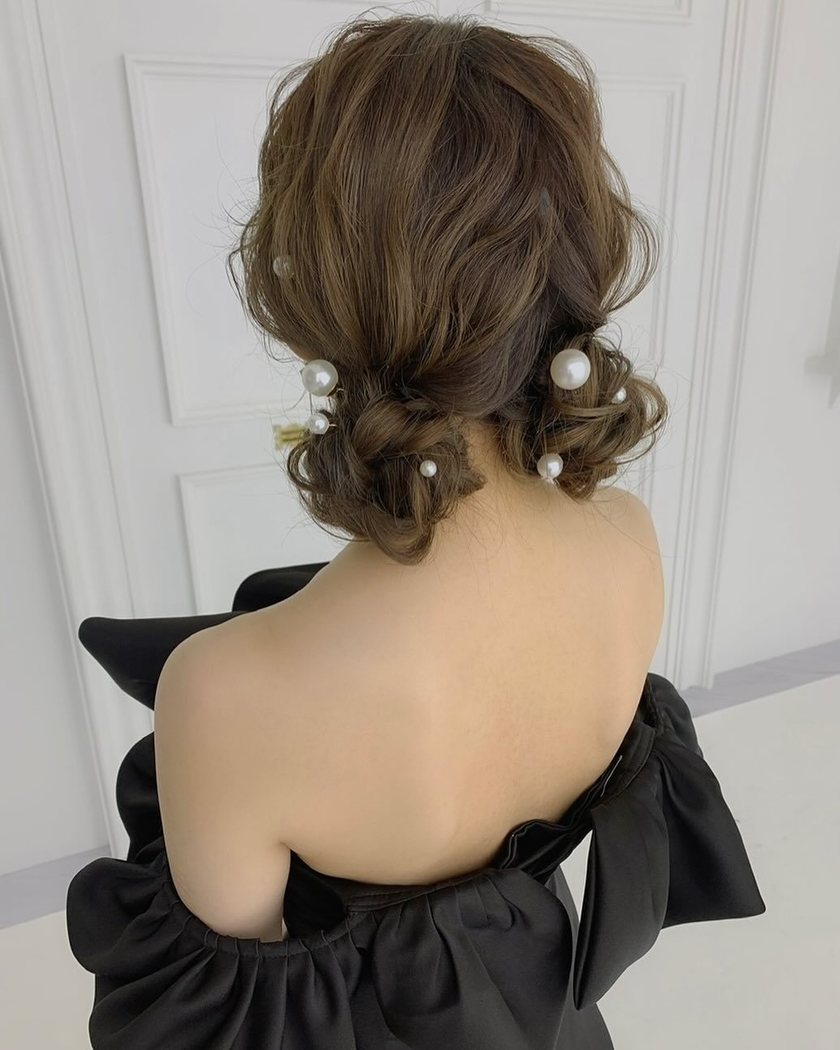 # [2024] A Collection of Trendy "Sheep Hair Twin Arrangements" with Ribbons and Pearls 🎀🐏にて紹介している画像