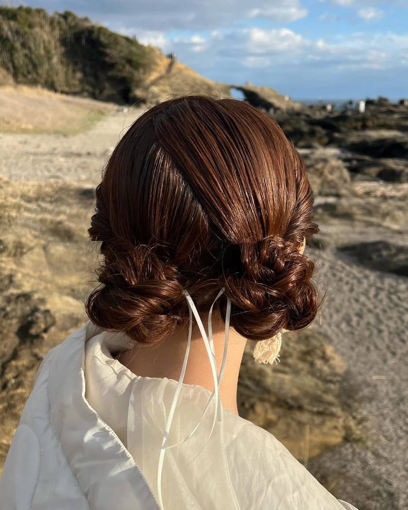 # [2024] A Collection of Trendy "Sheep Hair Twin Arrangements" with Ribbons and Pearls 🎀🐏にて紹介している画像