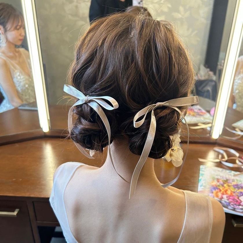 # [2024] A Collection of Trendy "Sheep Hair Twin Arrangements" with Ribbons and Pearls 🎀🐏にて紹介している画像