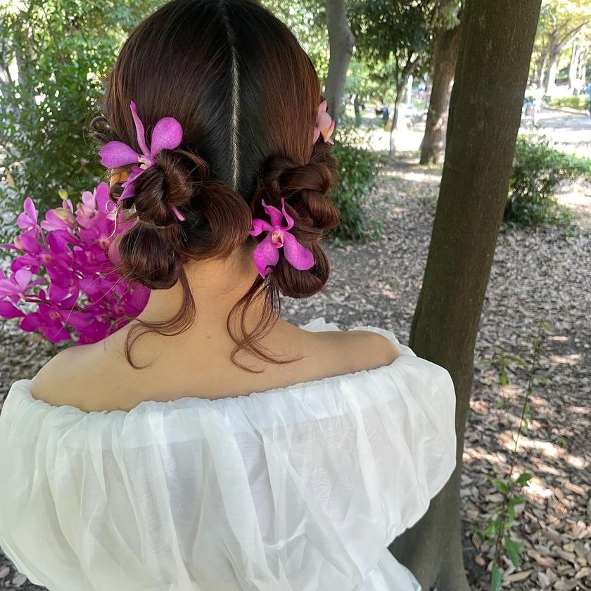 # [2024] A Collection of Trendy "Sheep Hair Twin Arrangements" with Ribbons and Pearls 🎀🐏にて紹介している画像