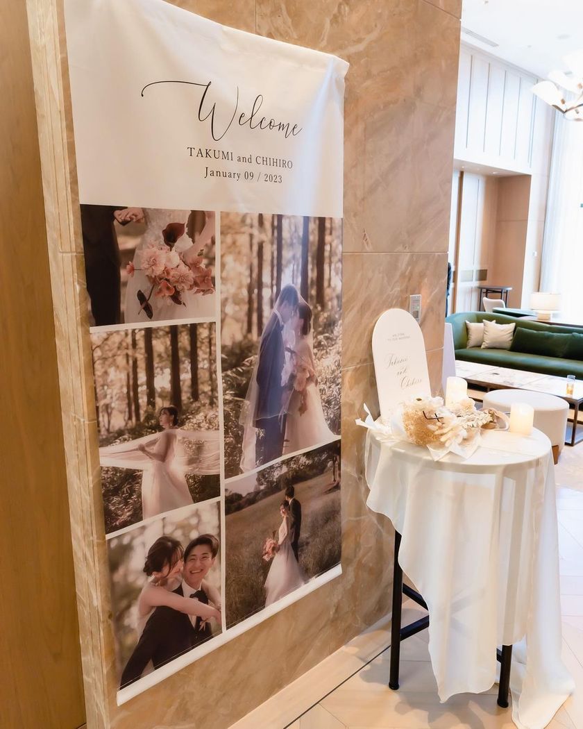 # Trend Item: Welcome Banners ✨ A Collection of Tapestry Designs Prepared by Brides ♡にて紹介している画像