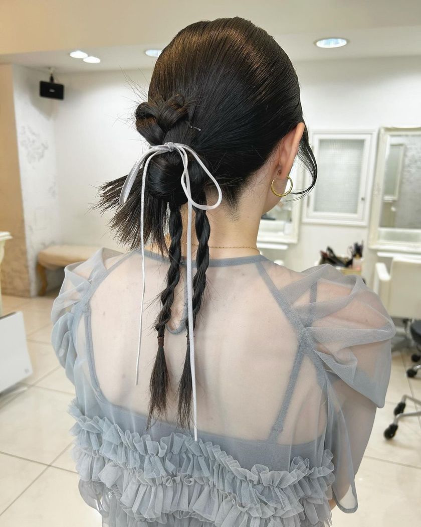 A guide for showing directly to your hairdresser: Recently trending 【Kachimori Hair】 Wedding Guest Hairstyles Special ♡にて紹介している画像