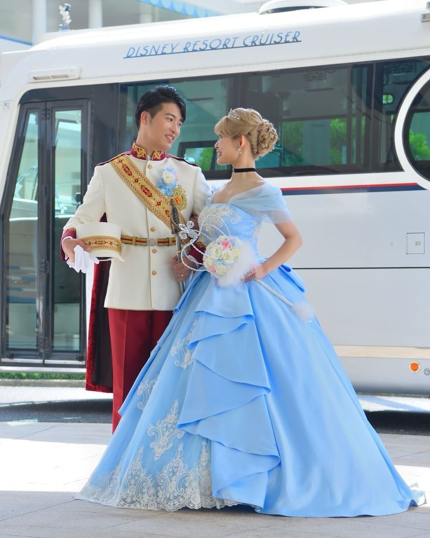 見れたら幸せ🕊️ミッキーバスの行き先は結婚式の日限定で「JUST MARRIED」になる🏰🎈にて紹介している画像