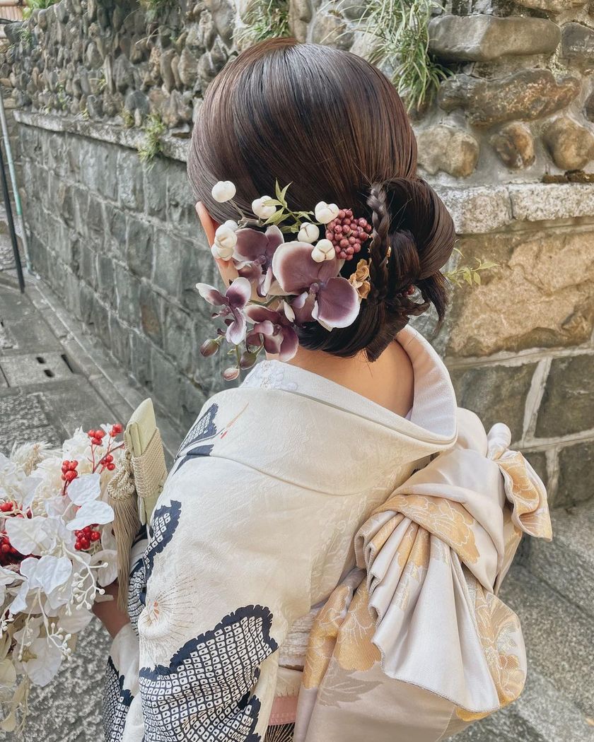 全部可愛くて、真似したくなる！最新の可愛い「和装ヘア」アレンジカタログ🌼👘にて紹介している画像