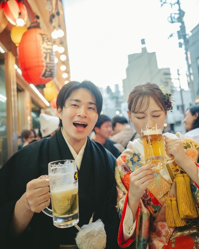 The classic Japanese attire, retro photos, and amusement parks🍡 "Asakusa Pre-Photoshoot" looks so fun! 👘⛩️にて紹介している画像