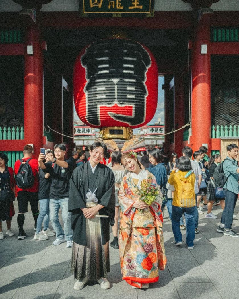 The classic Japanese attire, retro photos, and amusement parks🍡 "Asakusa Pre-Photoshoot" looks so fun! 👘⛩️にて紹介している画像