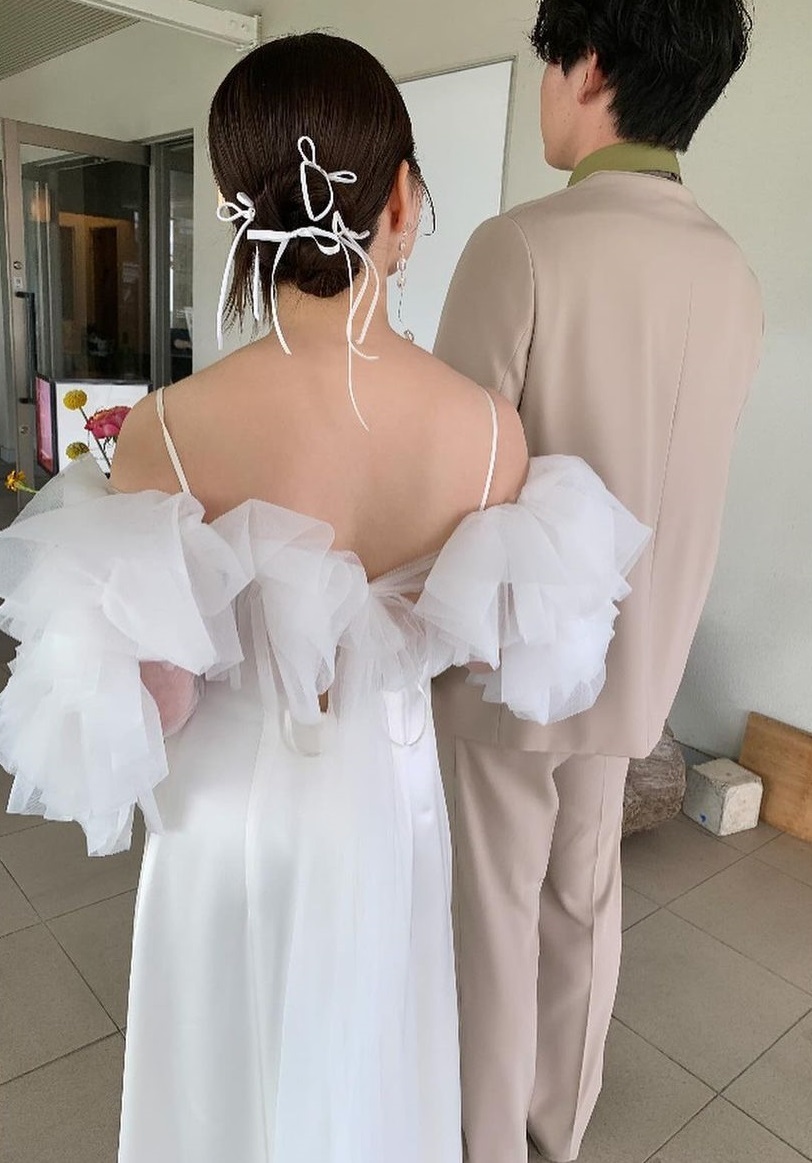 2024 Trend Hair ♡ 19 Cute Bridal Hair Arrangements of "Ribbon Hair" 🎀にて紹介している画像