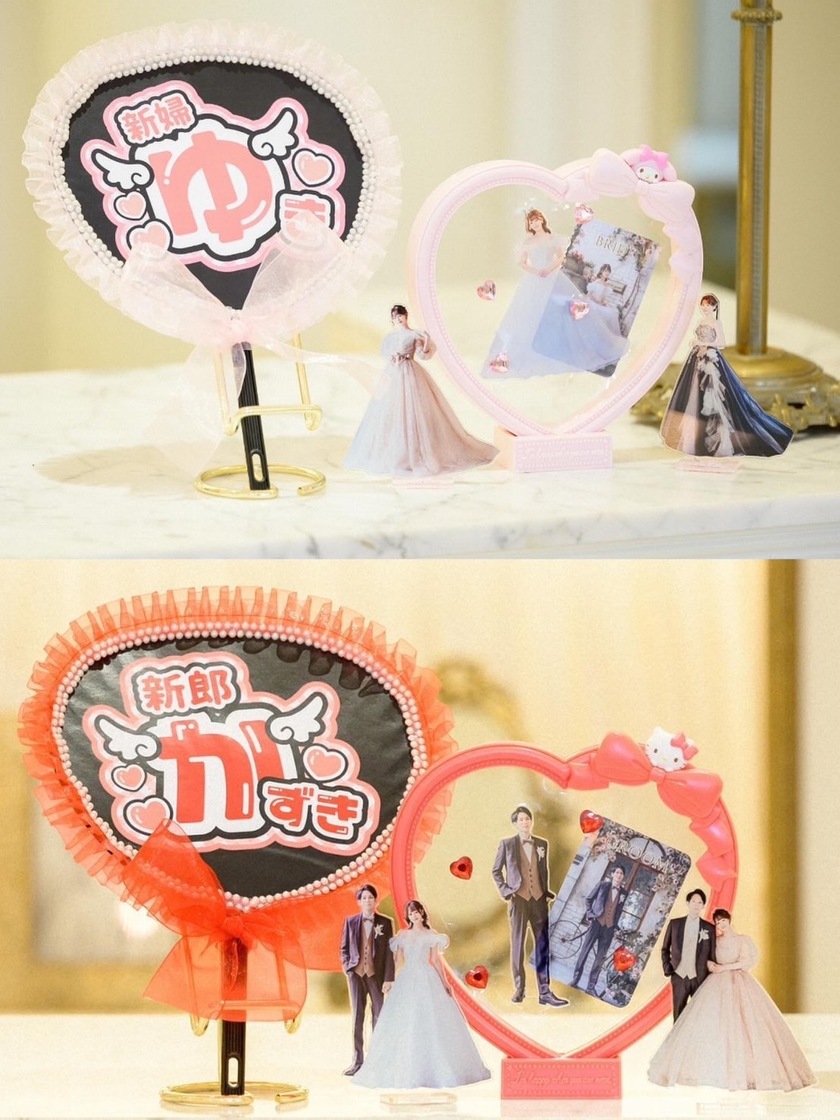 9 Examples of Creative Ways to Decorate Your Welcome Space with Bride and Groom Acrylic Stands 💕✅にて紹介している画像