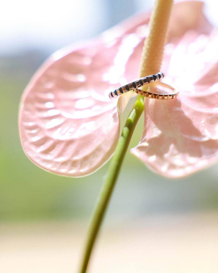 What Color to Choose? Fresh Flowers or Artificial Flowers? 9 Real Photos of Brides on Their Big Day with Anthurium Ring Pillowsにて紹介している画像