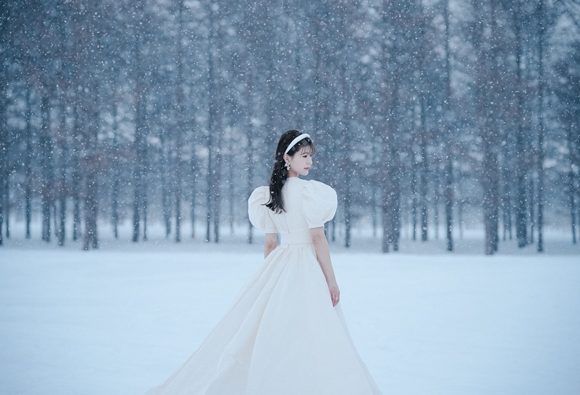 Silver World: A Collection of Sample Wedding Photos Captured in the Snowy Landscapes of the Northern Country ❄️⛄にて紹介している画像