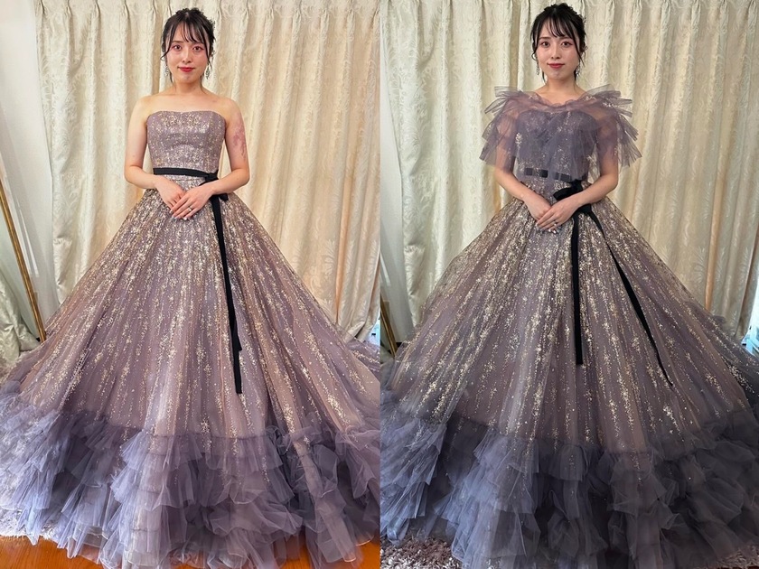 KIYOKO HATA×marryのコラボドレス［星降るドレス］を着用したお写真まとめにて紹介している画像