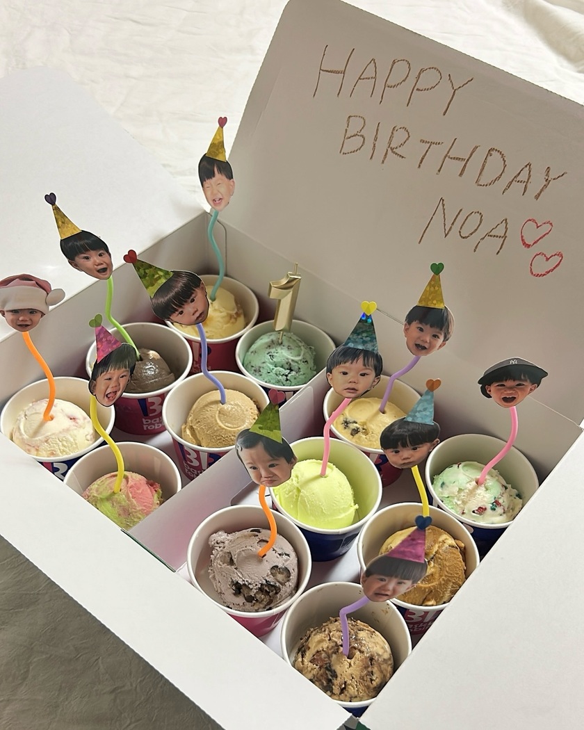 お顔を切り抜いて、ケーキにオン🎂お顔で作るケーキトッパー［ピックケーキ］をやってみたい♡にて紹介している画像