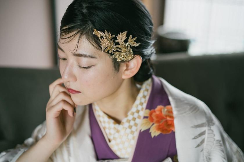 和婚・和装前撮りをするならこれにしたい♡アクセサリーブランド【kudk】のヘッドドレスが可愛い🦢にて紹介している画像