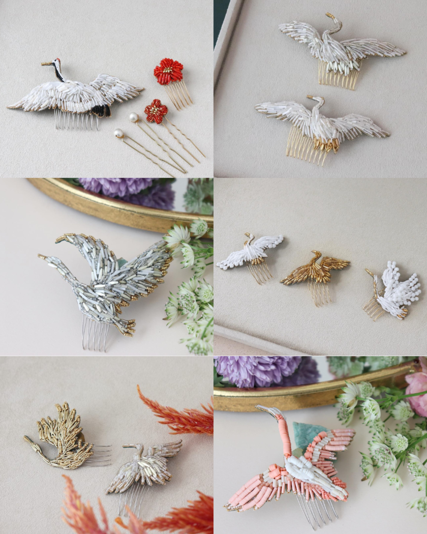 和婚・和装前撮りをするならこれにしたい♡アクセサリーブランド【kudk】のヘッドドレスが可愛い🦢にて紹介している画像