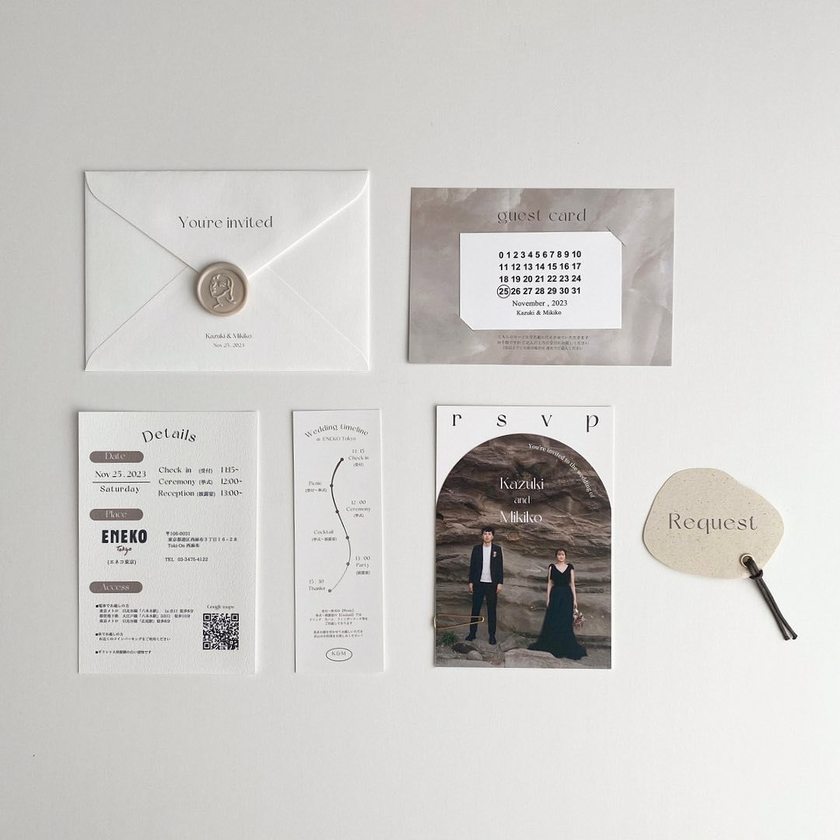 これが手作りなんてすごすぎ♡リアル花嫁さん作・感動レベルで可愛い結婚式招待状DIYお手本集💌にて紹介している画像