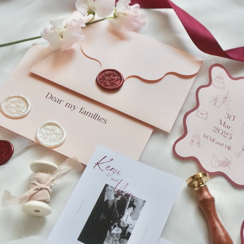 これが手作りなんてすごすぎ♡リアル花嫁さん作・感動レベルで可愛い結婚式招待状DIYお手本集💌にて紹介している画像