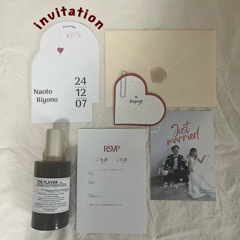 これが手作りなんてすごすぎ♡リアル花嫁さん作・感動レベルで可愛い結婚式招待状DIYお手本集💌にて紹介している画像