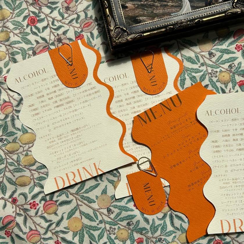 どんなのがいい？🥂先輩花嫁さんの【手作りメニュー表】可愛いデザイン9選にて紹介している画像