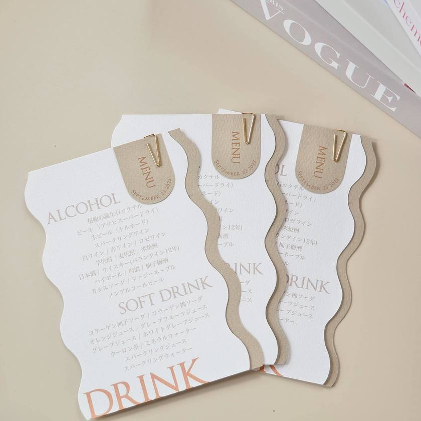 どんなのがいい？🥂先輩花嫁さんの【手作りメニュー表】可愛いデザイン9選にて紹介している画像