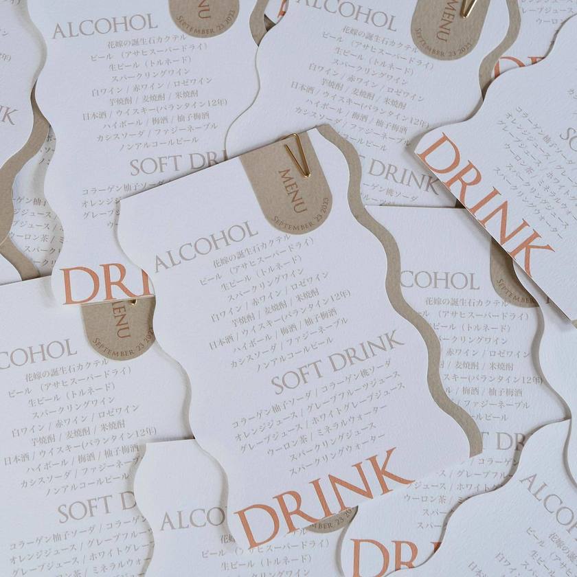 どんなのがいい？🥂先輩花嫁さんの【手作りメニュー表】可愛いデザイン9選にて紹介している画像