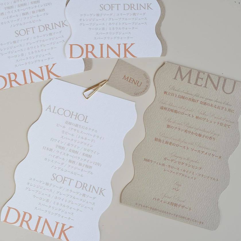 どんなのがいい？🥂先輩花嫁さんの【手作りメニュー表】可愛いデザイン9選にて紹介している画像