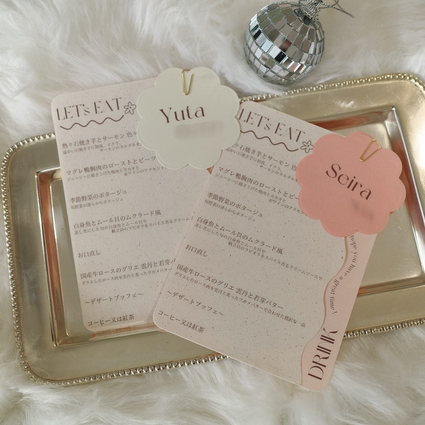 どんなのがいい？🥂先輩花嫁さんの【手作りメニュー表】可愛いデザイン9選にて紹介している画像